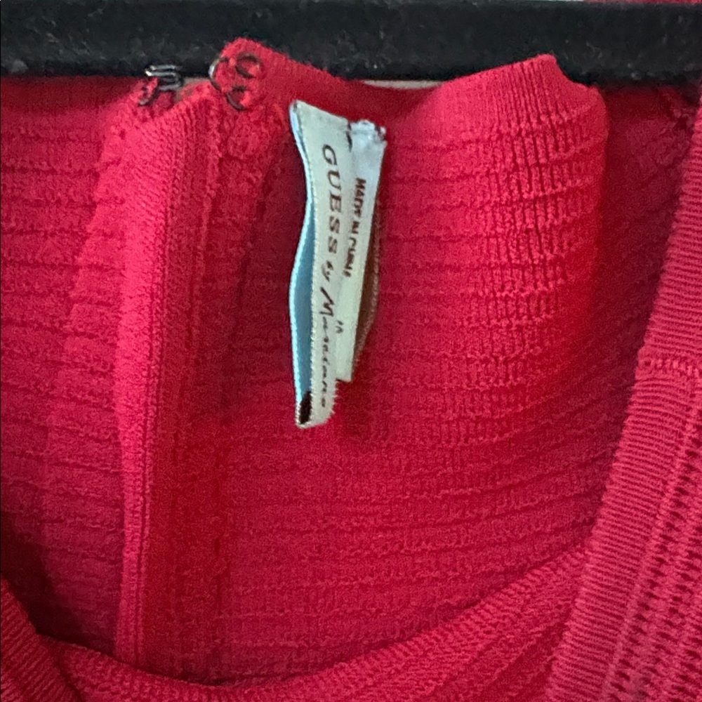 Guess Red Ribbed Mini Dress - Picture 2 of 4